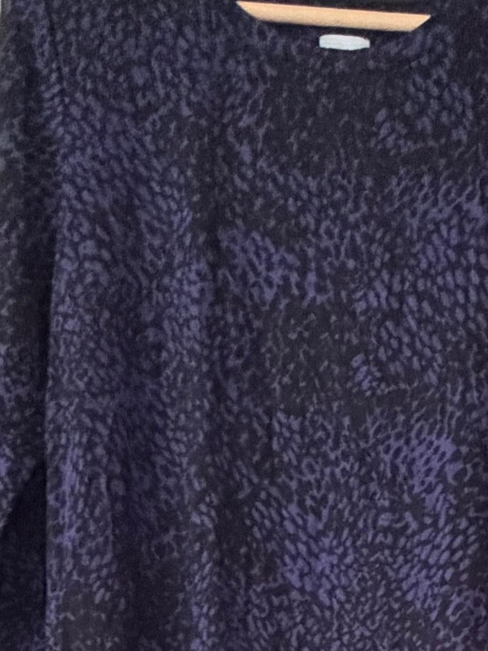 Chico's Black and Purple Long Sleeve Top, Size 2, L/12 - Picture 2 of 5
